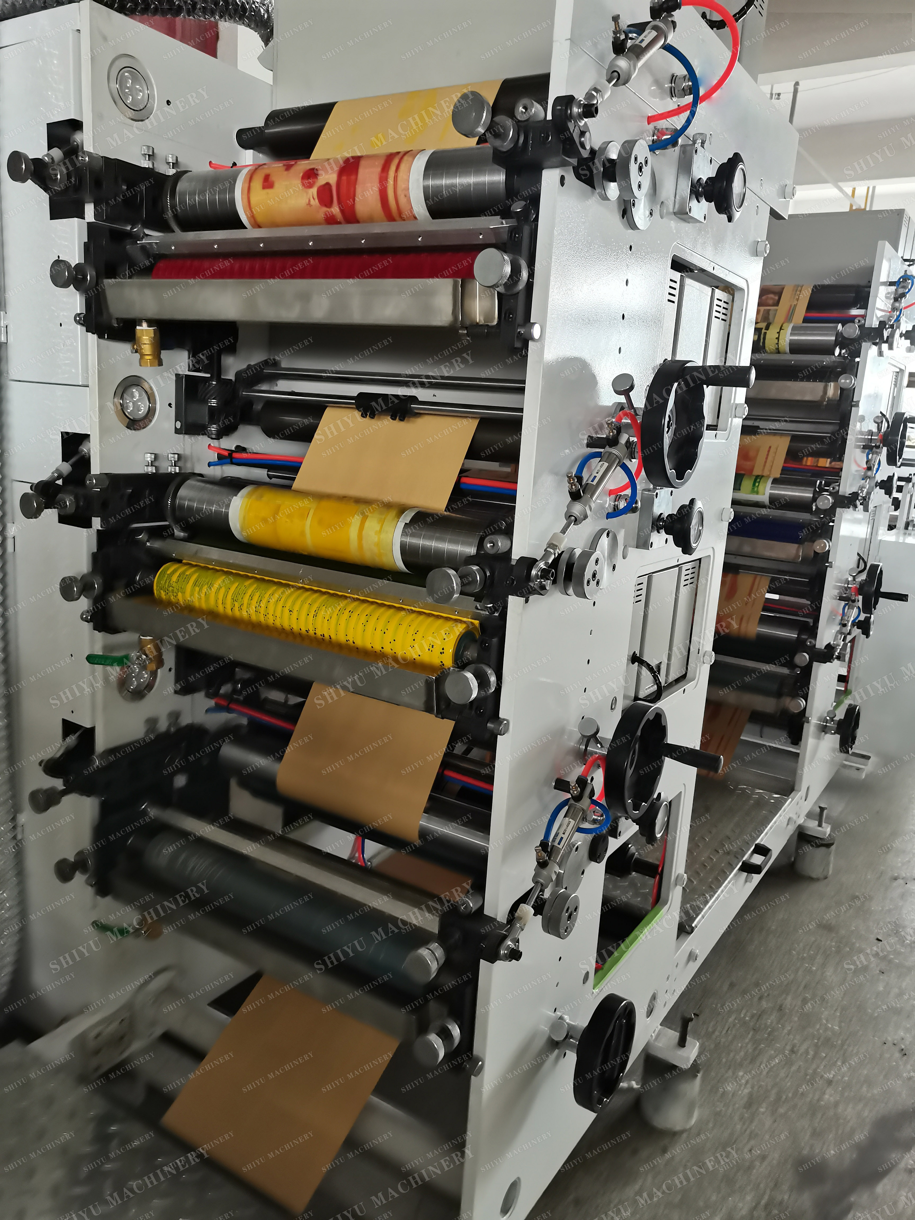 HDPE HDPP Polyethylene Film Flexographic Printing Machine, Paper Napkin Reel Roll Flexo Printer Machinery 8 Colors Automatic SY