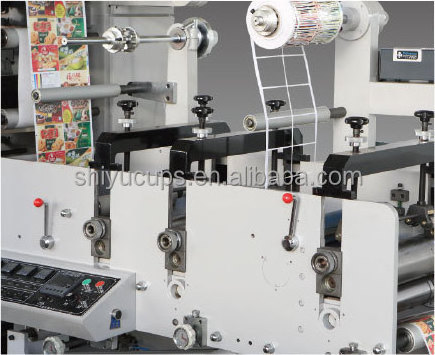 Automatic 5 6 color paper cup box label printer roll to roll uv plastic film bag flexo printing machine