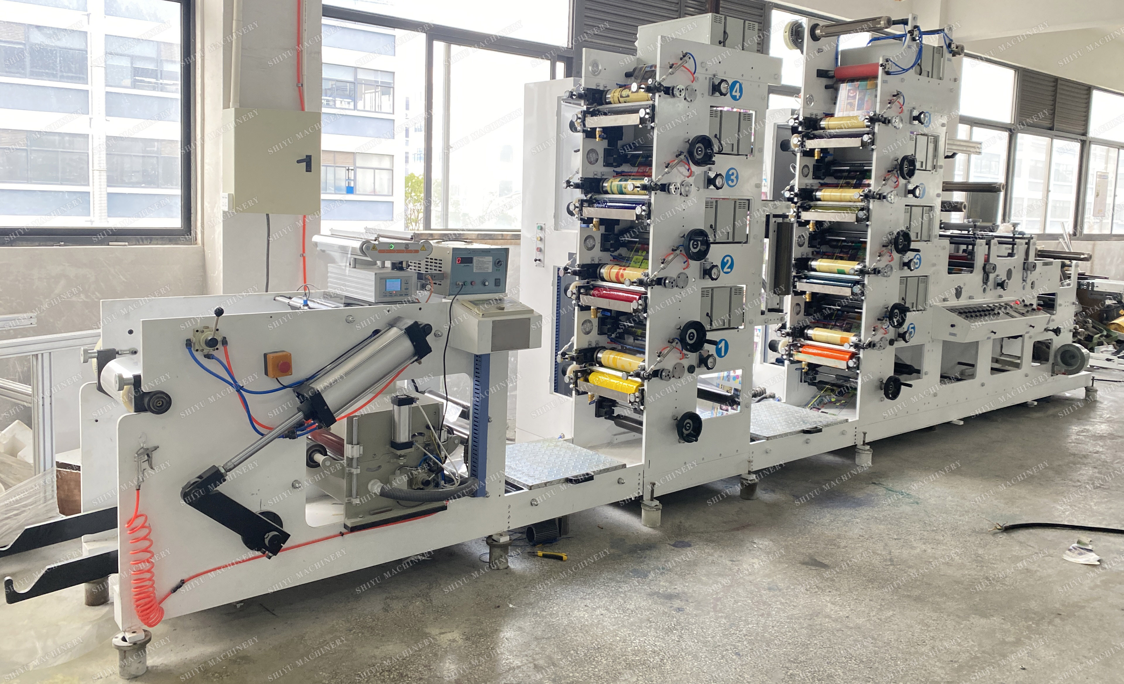 HDPE HDPP polyethylene film flexographic printing machine, paper napkin reel roll flexo printer machinery