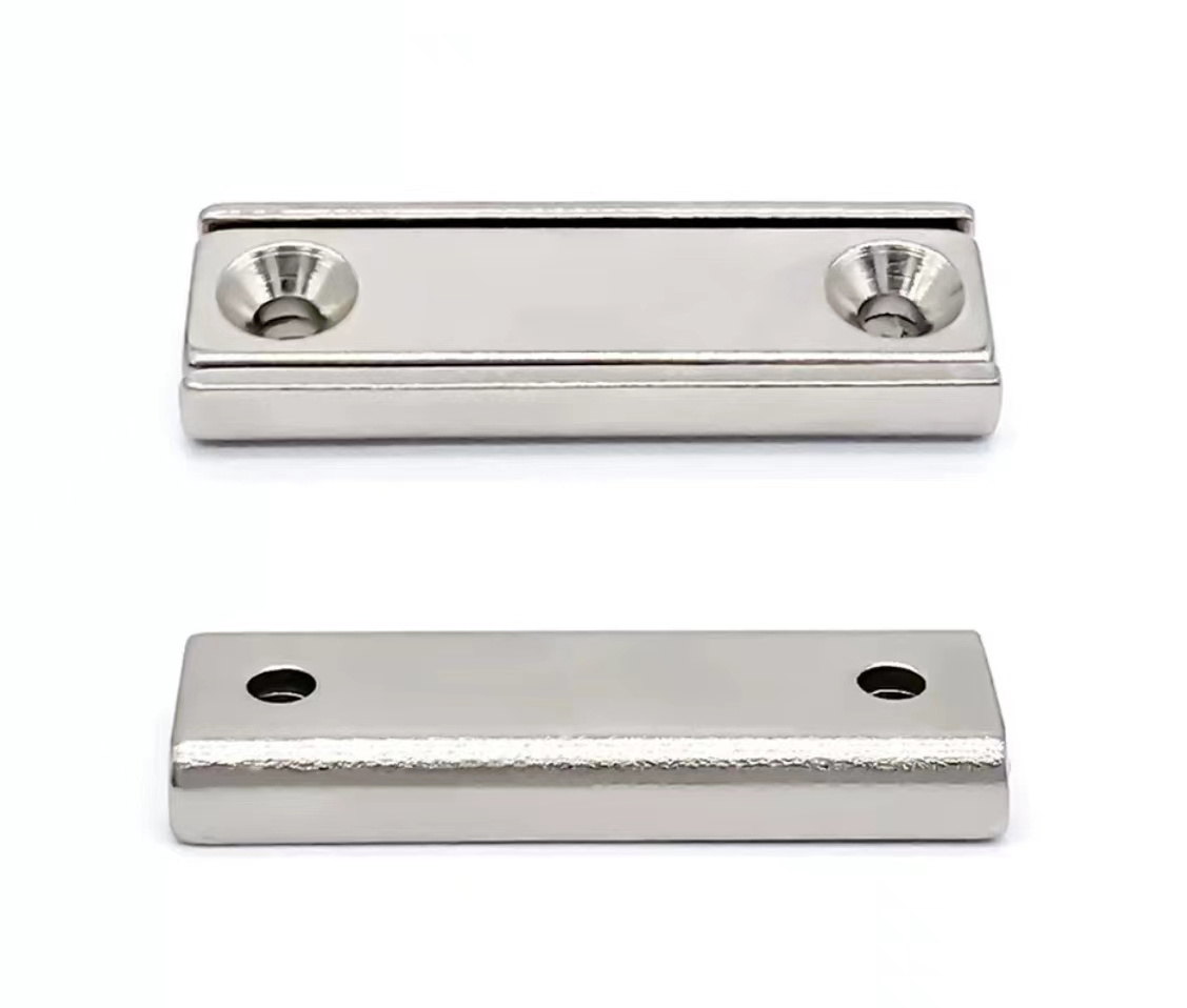 Free Samples Hight Quality Block Pot Neodymium Channel Magnet With Countersunk Hoe