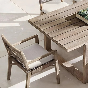 Premium Outdoor Dining Set Patio Table and Chairs with Weatherproof Teak Wood Ideal for Courtyard Villa Hotel and Vacation Home