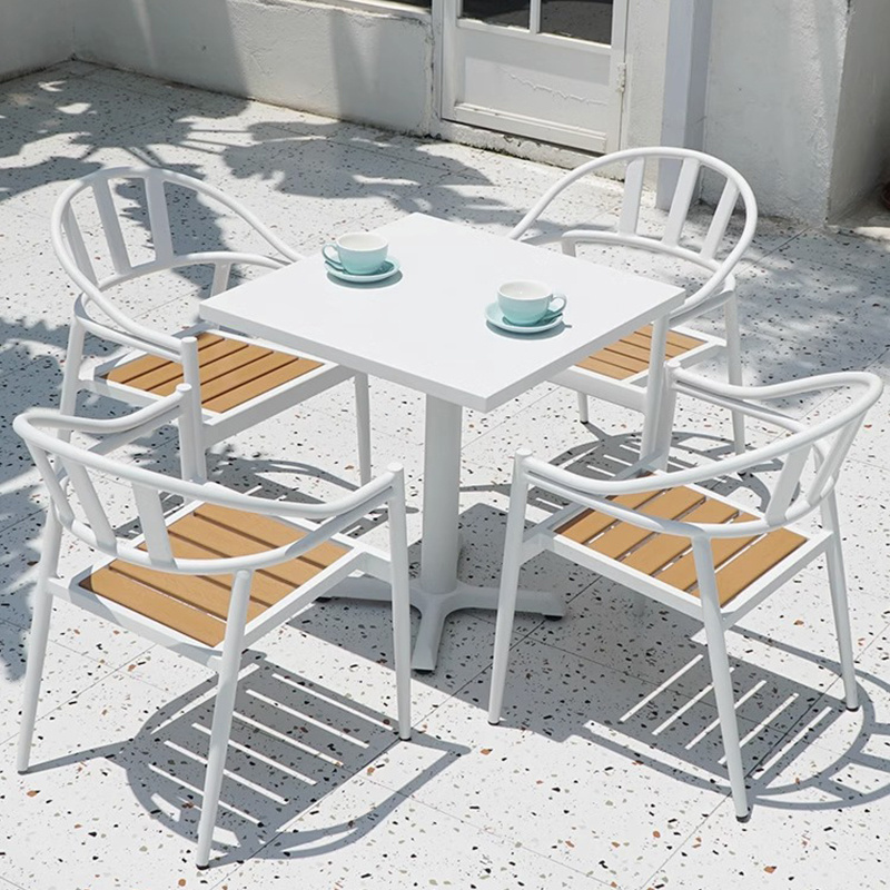 Wholesale Outdoor Hotel Furniture Table Set Garden Modern Patio Furniture Aluminum Outdoor Dining Table Patio Chair Set