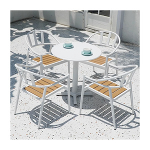 Wholesale Outdoor Hotel Furniture Table Set Garden Modern Patio Furniture Aluminum Outdoor Dining Table Patio Chair Set