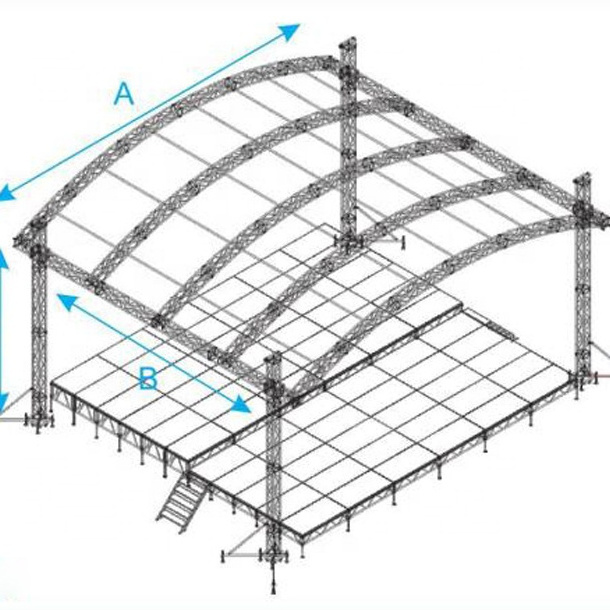 round truss 10m sgaier aluminum stage prefab metal roof trusses