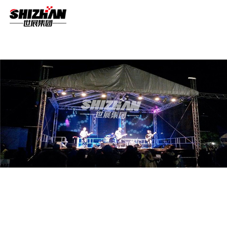 Stage truss roof system with truss lifting system canopy for event