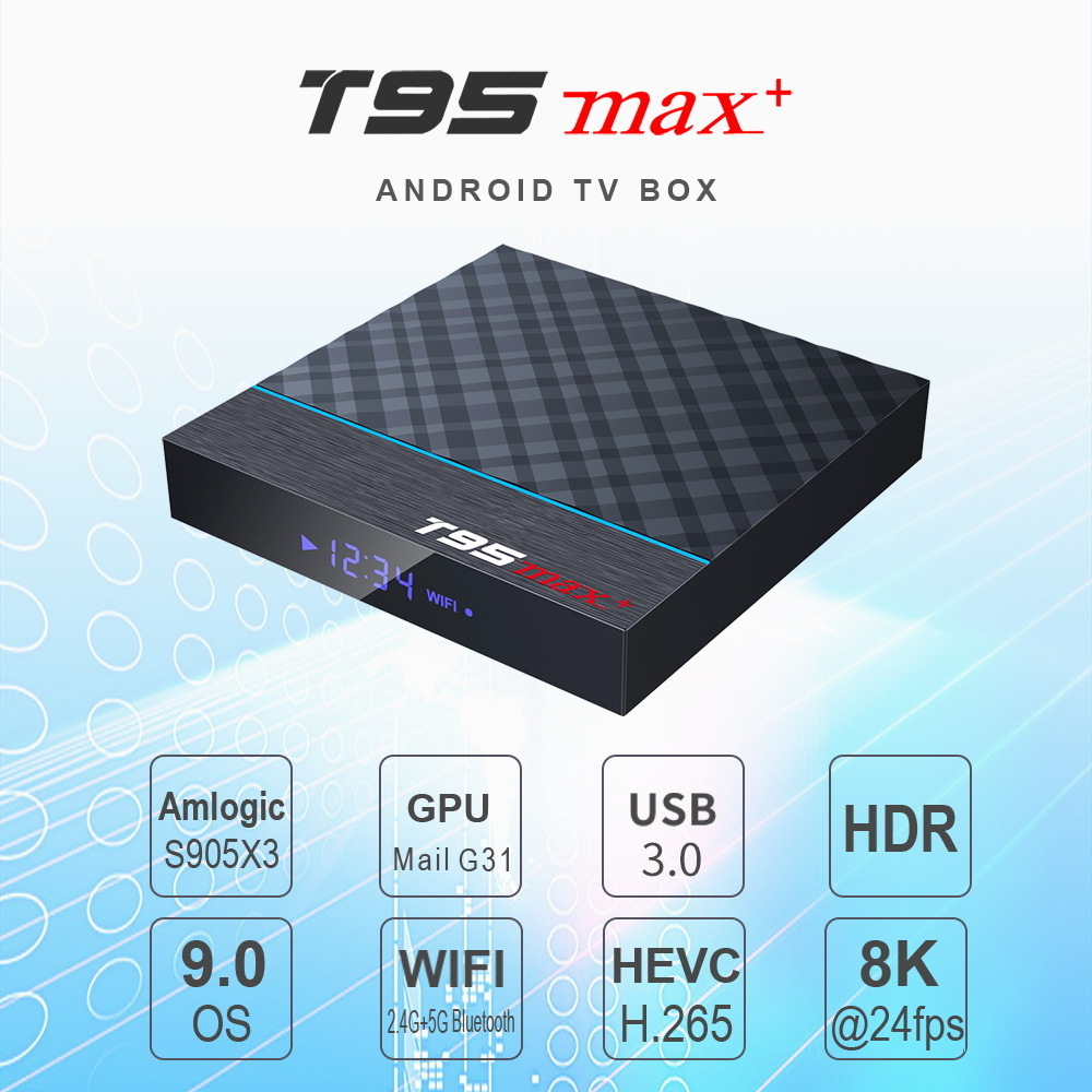 Shizhou Tech Original T95max plus android tv box 4gb ram 32gb rom dual wifi 8K cable tv box Amlogic S905x3 T95 max+ android box