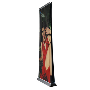 Double Sides Horizontal Exhibit Backdrop Banner Stand Display Roll up Banner Stand