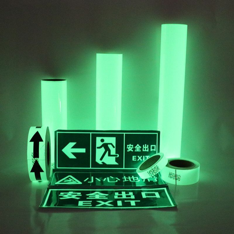 Cuttable and Printable 10 Hours Light Time PVC Self Adhesive Glow in The Dark Paper  for Night Safety Warning