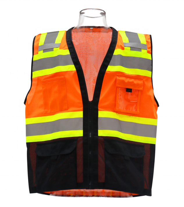 Reflective Custom Fluorescent Work Safety Work Vest Logo High Visibility Ansi Safety Vest/