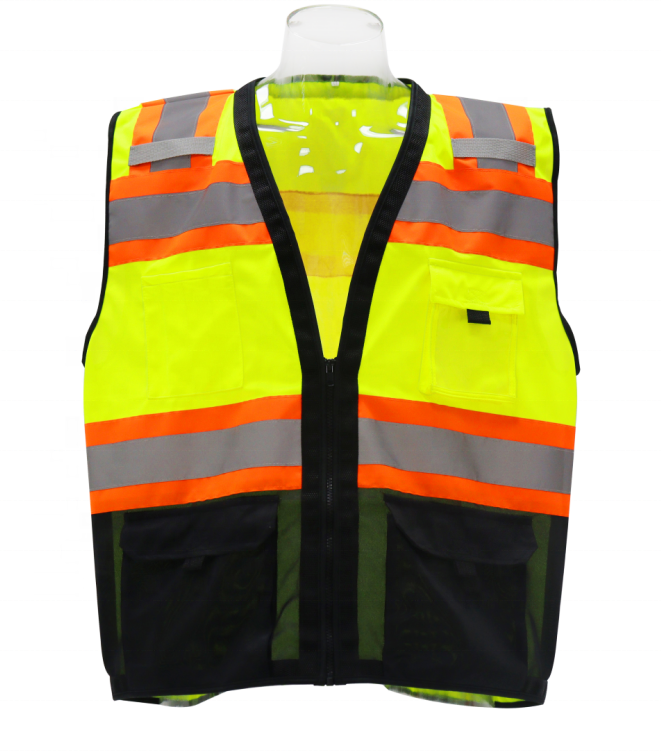 Reflective Custom Fluorescent Work Safety Work Vest Logo High Visibility Ansi Safety Vest/