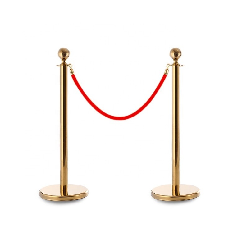 Jessubond Traffic Crowd Control Walkway Black Gold Queue Bollard Red Carpet Velvet Rope Poles Stands Post Barrier Stanchion