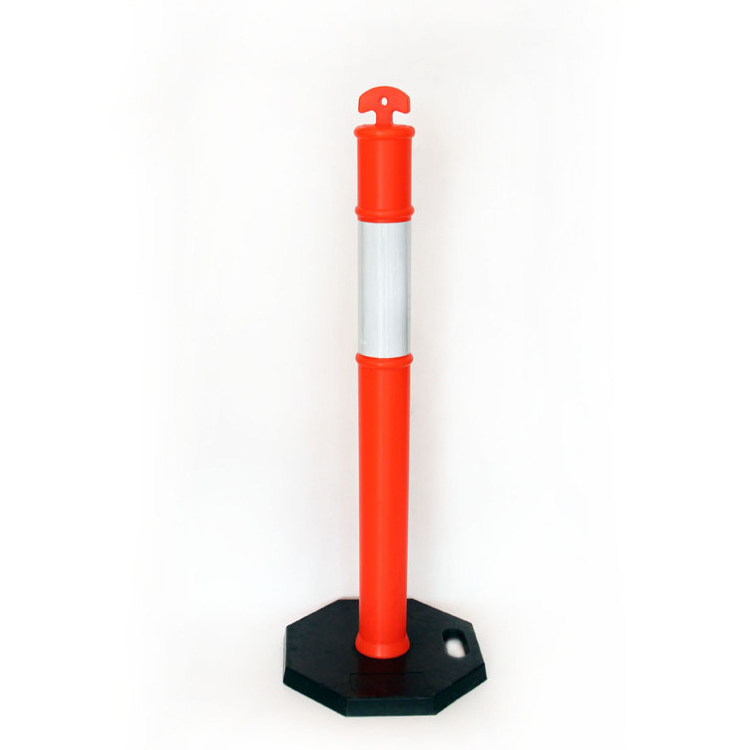 JESSUBOND 110cm Height PE Road Delineators Plastic Traffic Sign Flexible Bollard