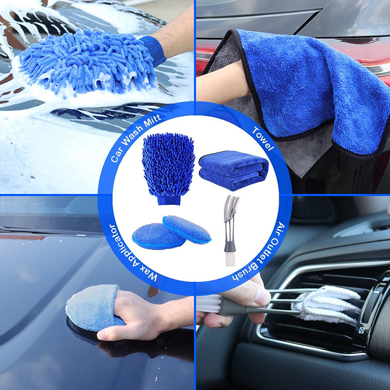 Wheel Washing Rim Cleaning Brush Kit Tire Long Distance Rotary Wheel Washing Brush Set Cleaning Detail Brush