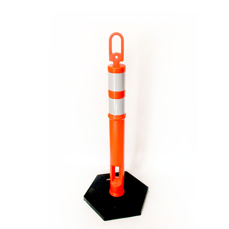 JESSUBOND 110cm Height PE Road Delineators Plastic Traffic Sign Flexible Bollard