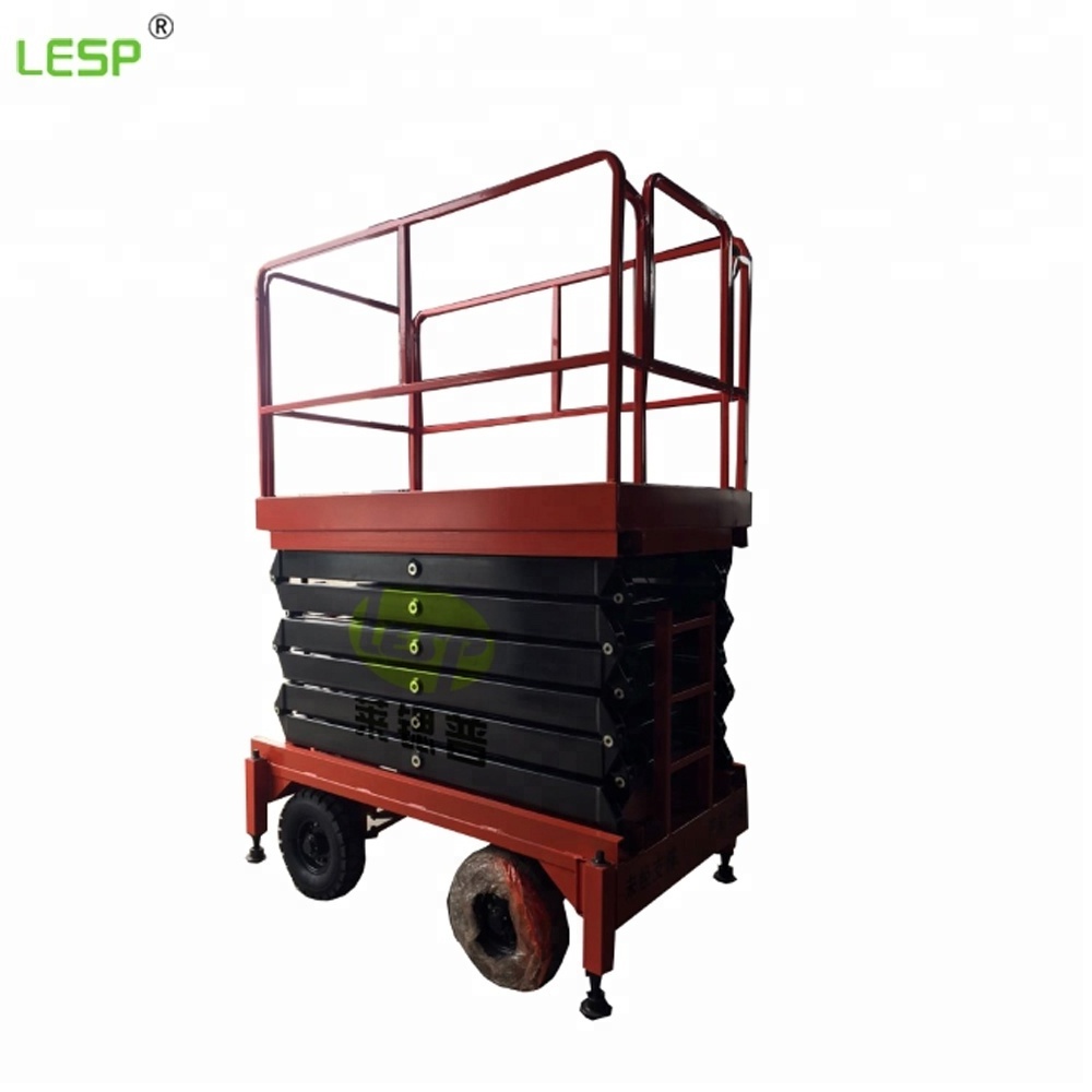 high rise hydraulic window cleaning scissor lift self-propelled electric scissor lift