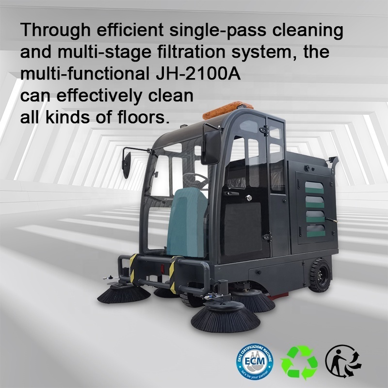 JH2100A industrial street floor sweepers  road cleaning sunshade cleaning vehicle