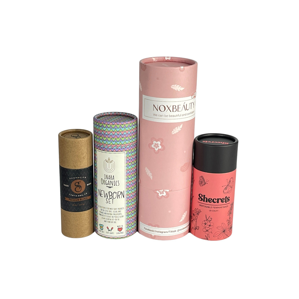 nice shipping grade paper custom round packaging cylindrical paper can for food candle box black printed 50ml cardboard tube