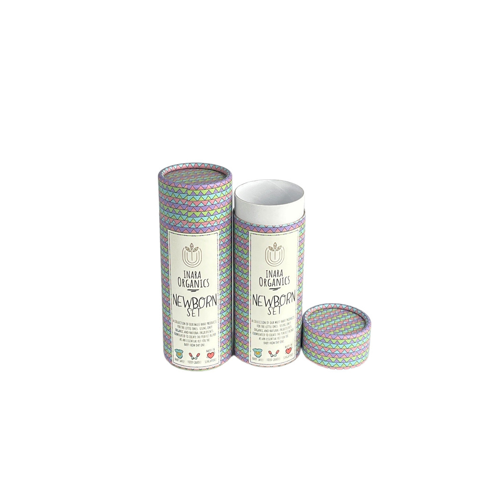 nice shipping grade paper custom round packaging cylindrical paper can for food candle box black printed 50ml cardboard tube