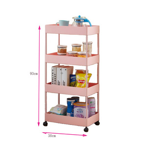 JOIN 4 Tier Bedroom Trolley Baby Utility Rolling Storage Holder Accessories Storage Organizer Shelves In Hand Cart Kitchen Rack