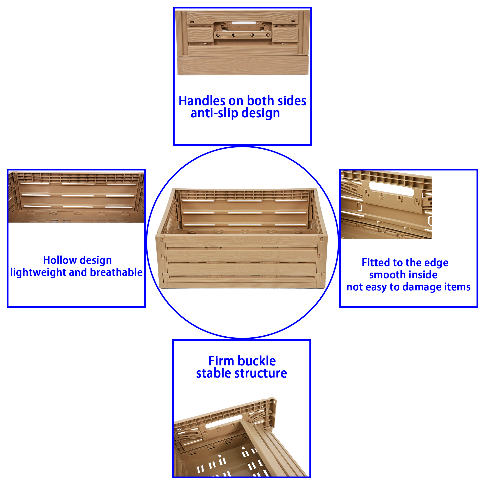 JOIN Wood Design Stackable Home Decor Storage Organizer On Wheels Collapsible Cabinet Crate