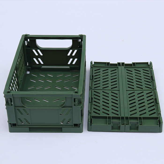 JOIN Plastic Small Vented Collapsible Storage Crate Holder Foldable Snack Candy Fruit Boxes Folding Storage Basket