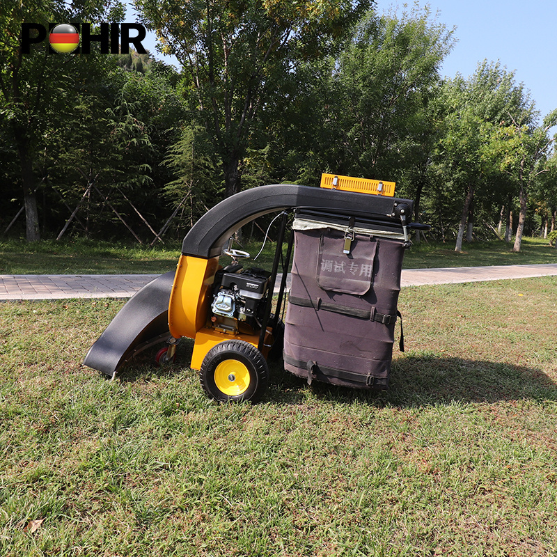 POHIR-T2 Walk Behind Hand Sweeper Machine Vacuum Leaf Cleaner Pavement Sweeper High Quality Garden Grass Clean The Machine