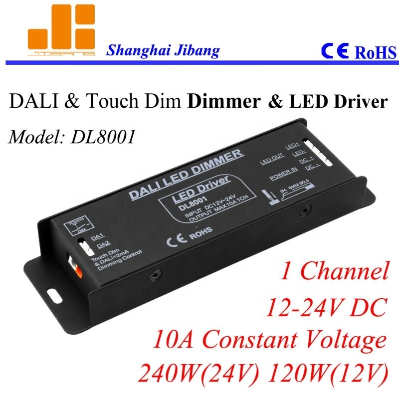 DALI driver Dimmable DALI controller DALI LED dimmer Constant Voltage 1channel 12V-24V 10A 240W pn:DL8001