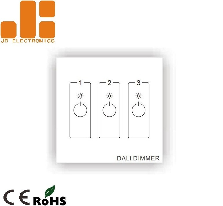 DL8603 Glass Panel 3CH LED Lighting DALI Touch Dimmer LED Dimmer Switch