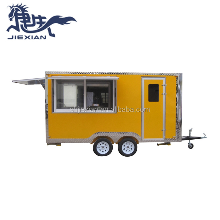 JX-FS400D Australia standard outdoor mobile fast food carts kiosk, ice cream vending carts hot dog food trailer truck for sale