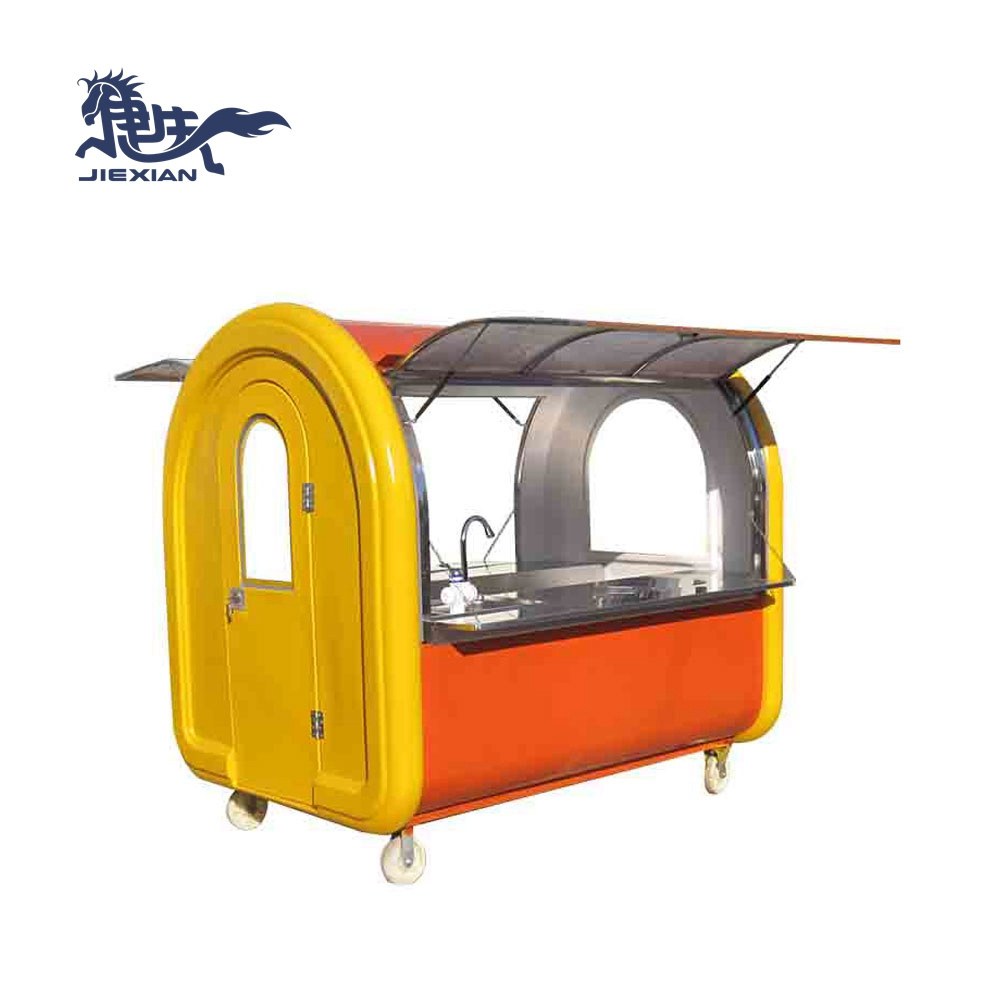 JX-FR220E Mexican taco food cart for sale mobile hand push food cart for slush machine