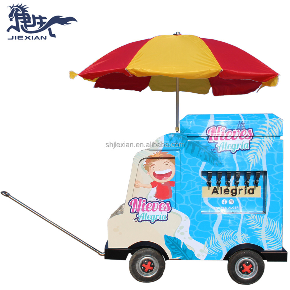 JX-FK172 Snow Cone Cart Churro Trailer Outdoor Food Cart Cars Hamburger Dumpling Food Carts With Kitchen