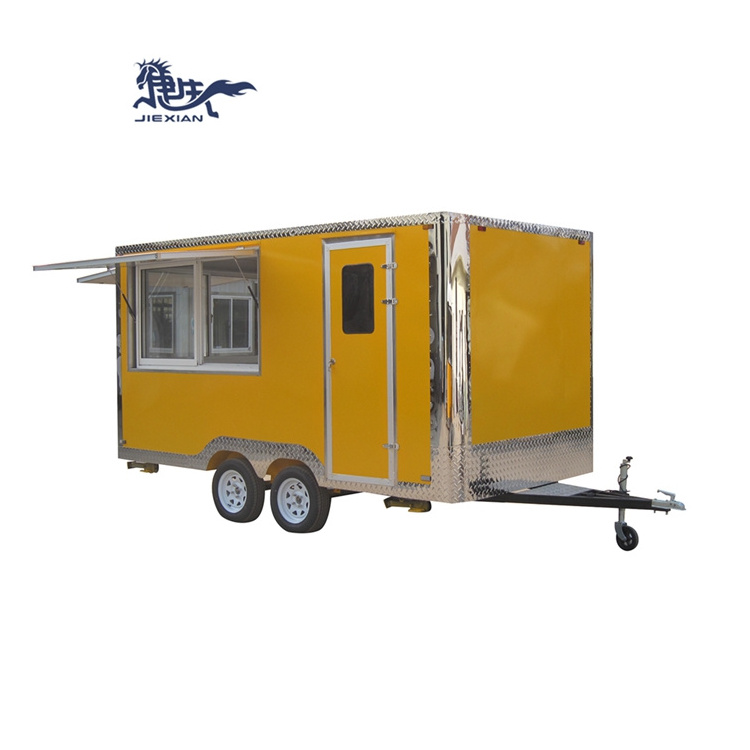 JX-FS400D Australia standard outdoor mobile fast food carts kiosk, ice cream vending carts hot dog food trailer truck for sale