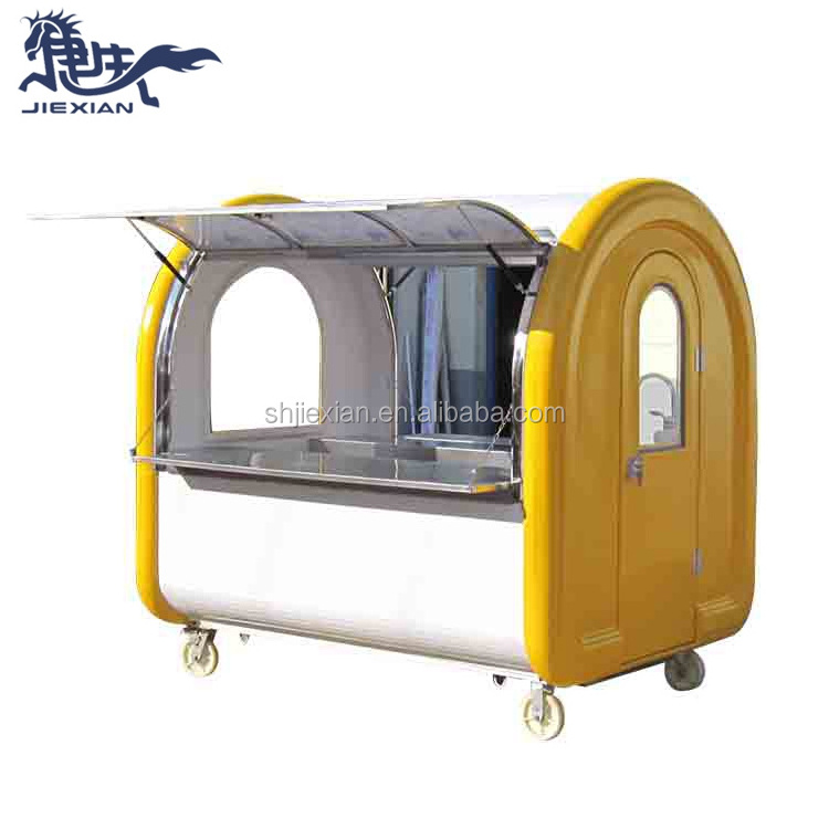 JX-FR220E Mexican taco food cart for sale mobile hand push food cart for slush machine