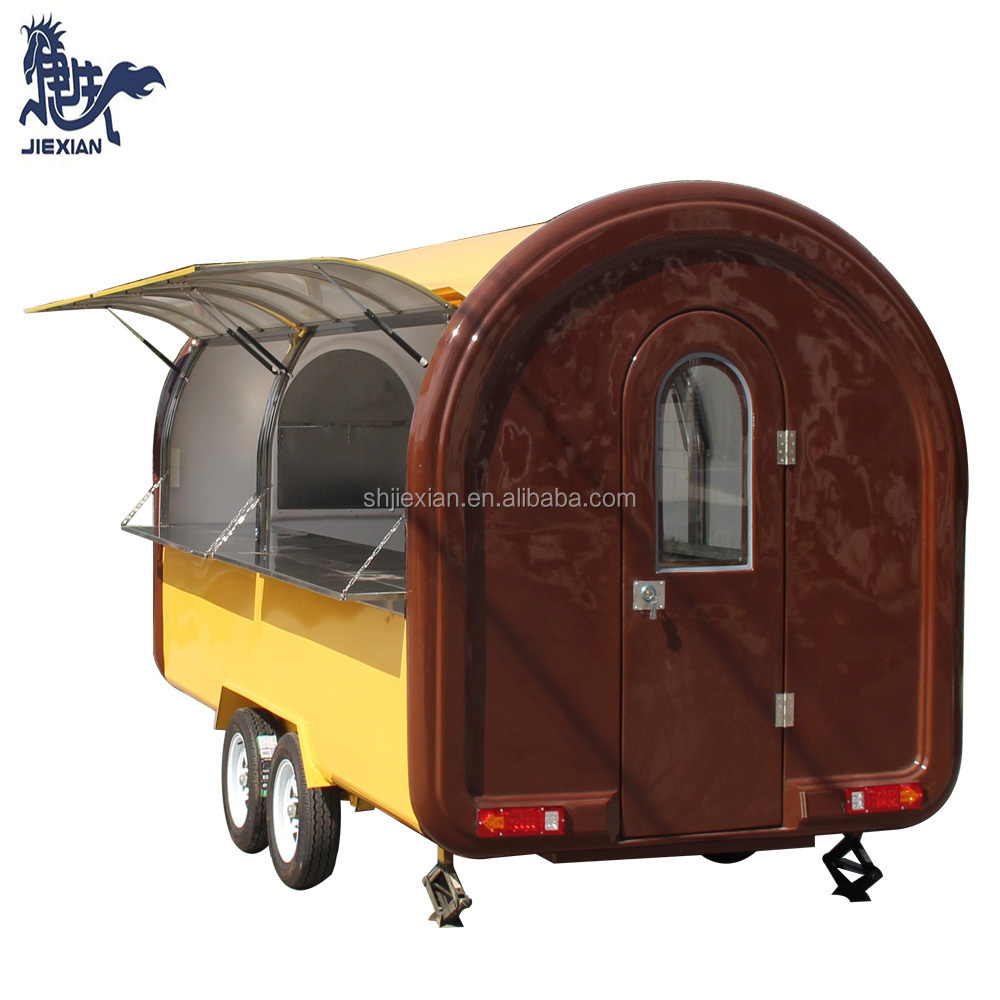 JX-FR350W  Multi Functional hot selling BBQ cart/catering caravan camper trailer/burger food cart