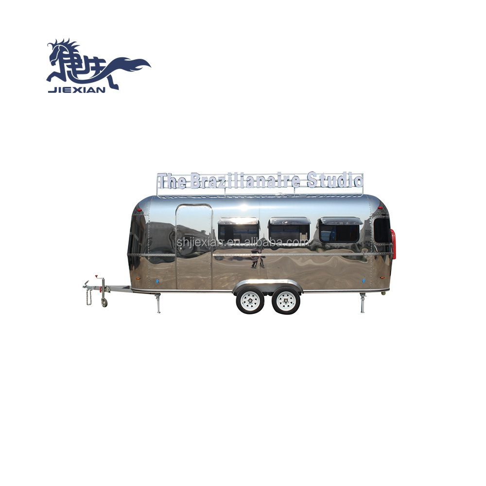 JX-BT580SS antique mobile barber truck trailer luxury barber station mobile salon for sale with sink furniture unit chairs