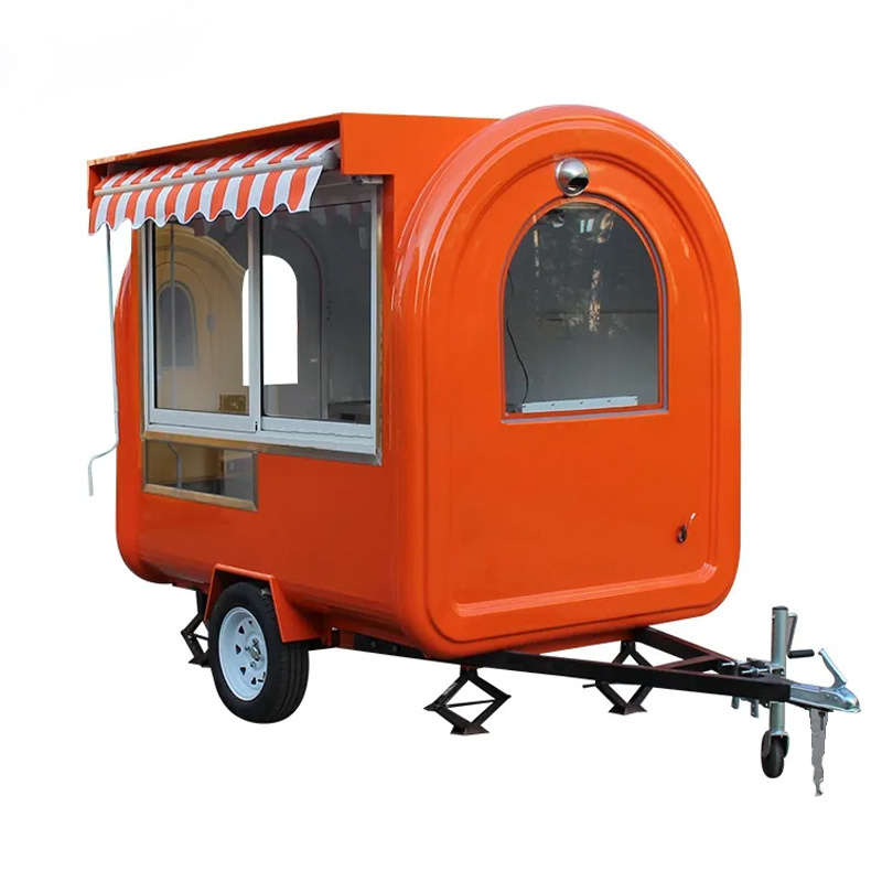 JX-FR220H  Out Door Street Fast Food Carts Mobile Coffee Crepes Kiosk shop Design For Sale