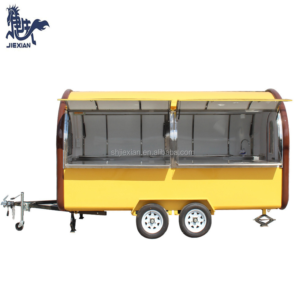 JX-FR350W  Multi Functional hot selling BBQ cart/catering caravan camper trailer/burger food cart