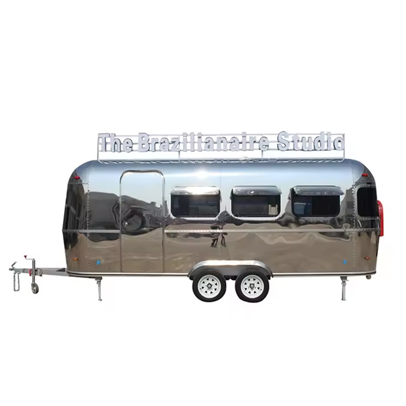 With Gas Steamers Hot Dog Cart Mobile Stainless Steel 16.4Ft Airstream Food Truck Food Trailer