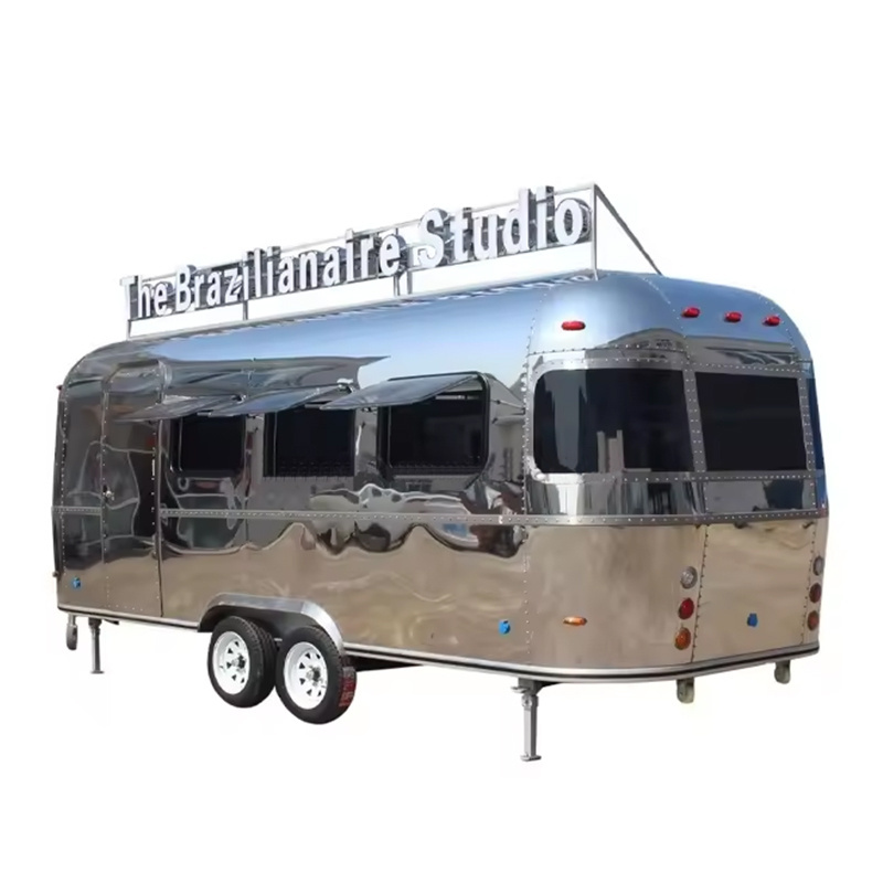 With Gas Steamers Hot Dog Cart Mobile Stainless Steel 16.4Ft Airstream Food Truck Food Trailer