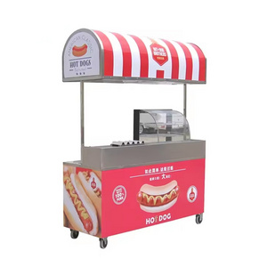 JX-CR180 small hand push Street outdoor Mobile Churros Hot dog Waffles vending Cart trailer