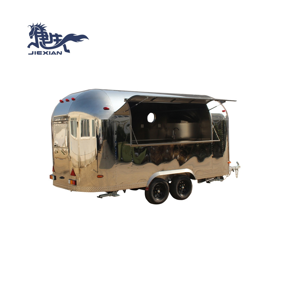 JX-BT450SS Carritos De Comida Food Track Mobile Kitchen Catering Trailer Bubble Tea Bar Coffee Truck Airstream Fast Food Trailer