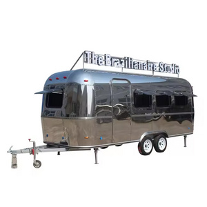 With Gas Steamers Hot Dog Cart Mobile Stainless Steel 16.4Ft Airstream Food Truck Food Trailer