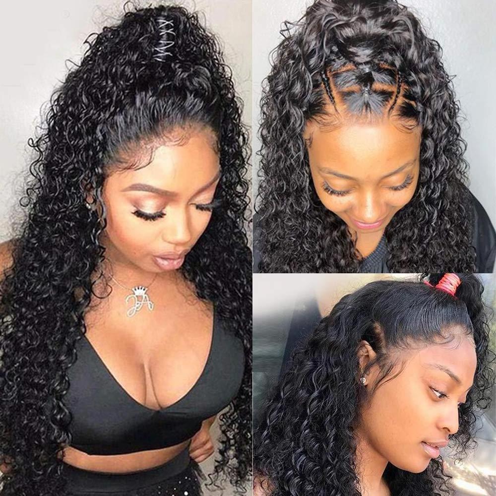 10A Water Wave Bundles Brazilian Human Hair with Closure Braid Kinky Curly Hair Extension Bundle Natural Black