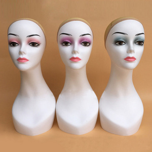 Cheap Realistic Female Mannequin Head with Shoulder Manikin Head Bust Wig Head for Display Wigs