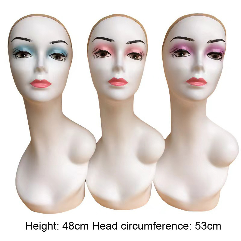 Cheap Realistic Female Mannequin Head with Shoulder Manikin Head Bust Wig Head for Display Wigs