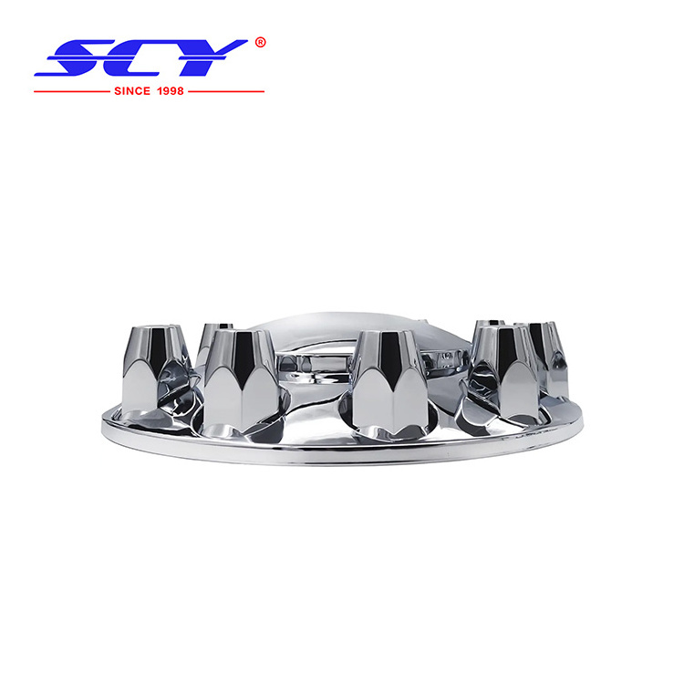 Lug Nut Cover Suitable for Chrome Front and Rear Axle Wheel Cover Set 33mm Screw-on Lug Nut Covers for Semi Trucks