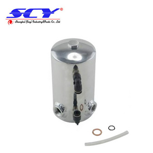 0.5L POLISHED 3/8" NPT SIDE PORT ALUMINIUM OIL CATCH CAN BREATHER TANK RESERVOIR TK3203