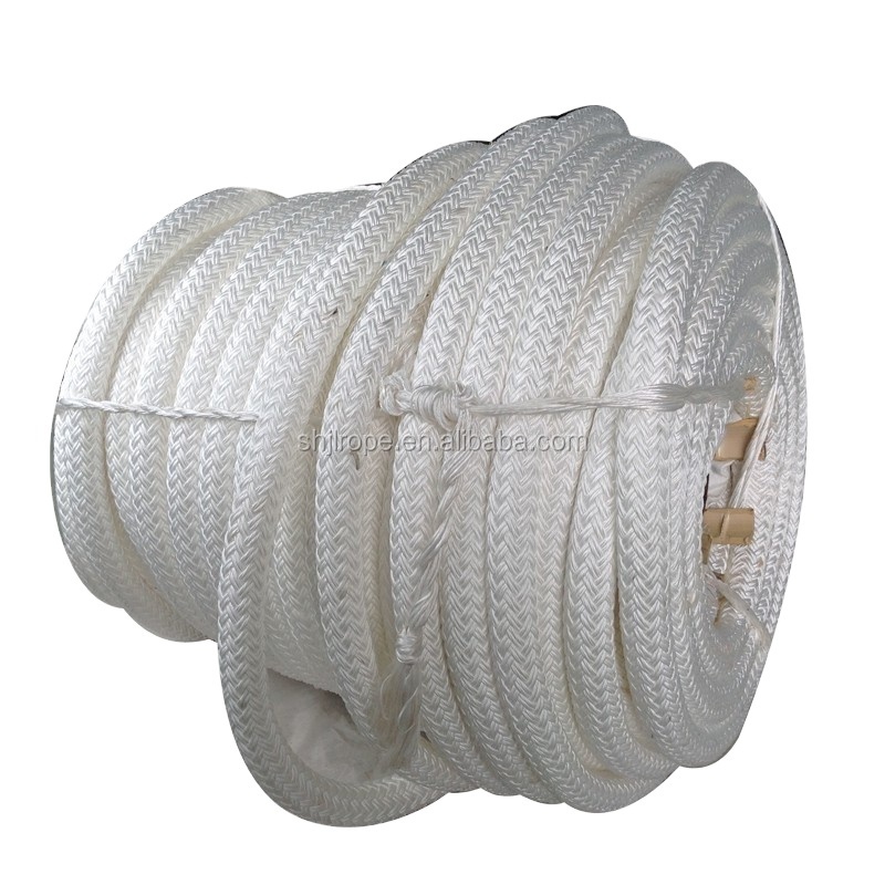 JINLI 24mm x 220m, 12 Tons Double Braided Nylon Rope for Shipping