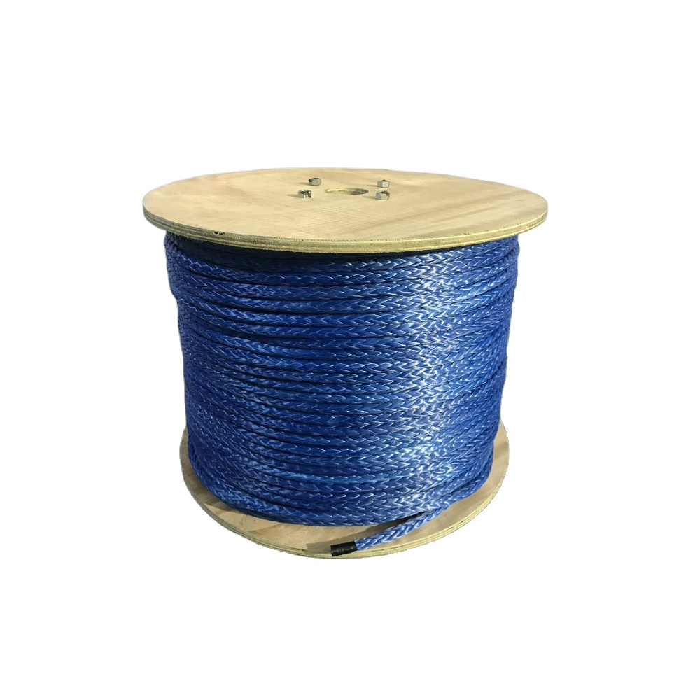 JINLI Low elongation 12 strands marine UHMWPE braided pulling rope 12mm