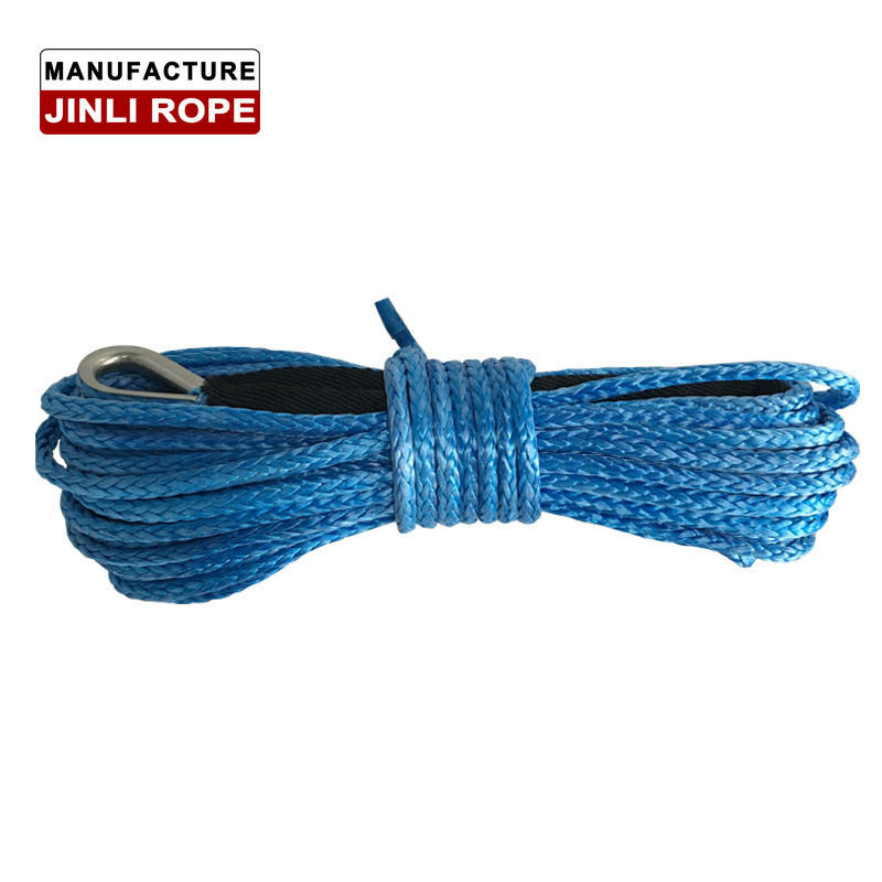 (JINLI ROPE) Blue 6mm*15m ATV Synthetic Winch Rope, Winch Cable Off Road Rope UTV